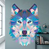 Stickers muraux: T&ecirc;te de Loup Origami 12