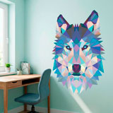 Stickers muraux: T&ecirc;te de Loup Origami 13
