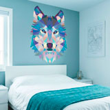 Stickers muraux: T&ecirc;te de Loup Origami 17