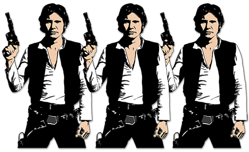 Stickers muraux: Triple Han Solo