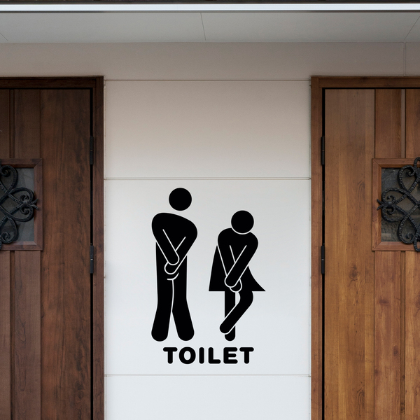 Stickers muraux: Icônes drôle Toilet de salle de bain