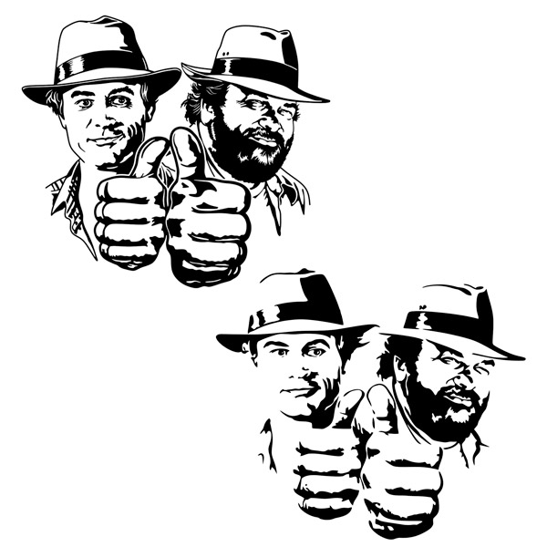 Stickers muraux: Bud Spencer et Terence Hill