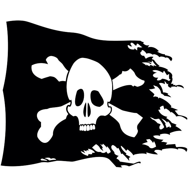 Stickers pour enfants: Drapeau Pirate usé