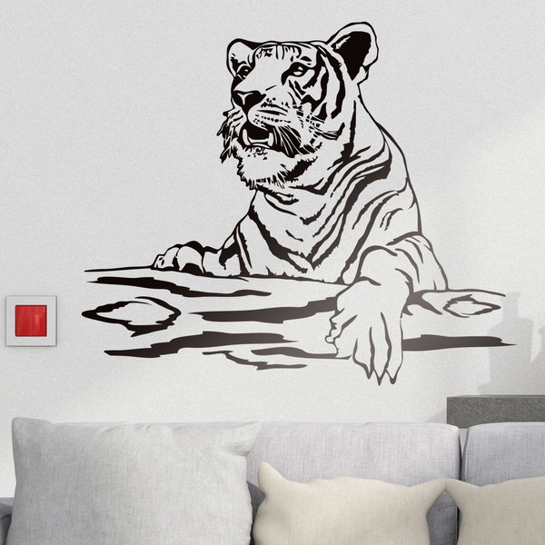 Stickers muraux: Tigre sur un tronc