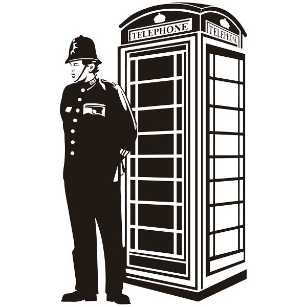 Stickers muraux: Londres cabine et garde britannique