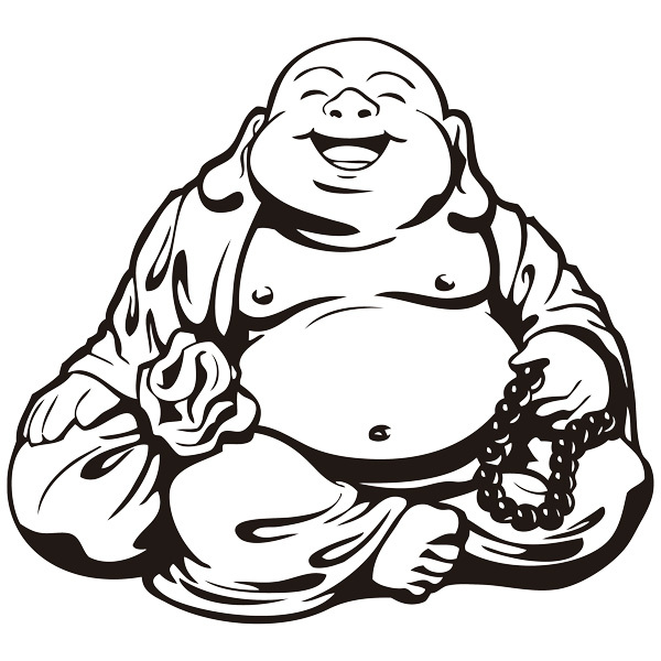 Stickers muraux: Hotei, Bouddha souriant