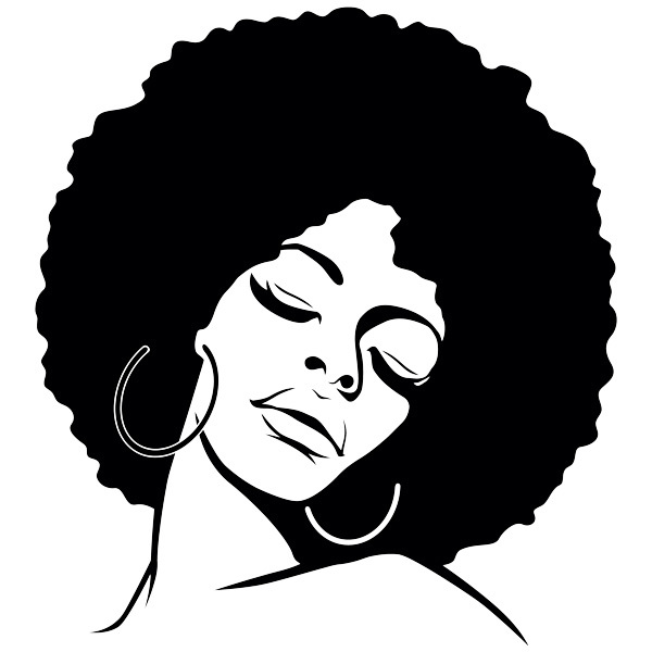 Stickers muraux: Lauryn Hill avec une coiffure afro