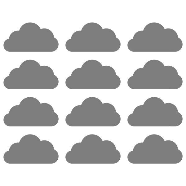 Stickers muraux: Kit de 12 nuages de vinyle