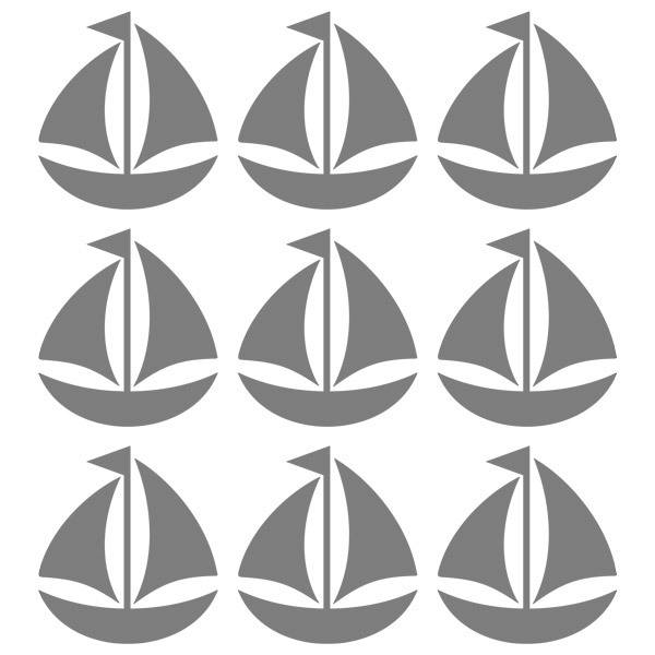 Stickers muraux: Kit 9 stickers Bateau à voile