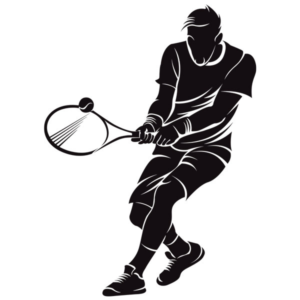 Stickers muraux: Le joueur de tennis revers à deux mains