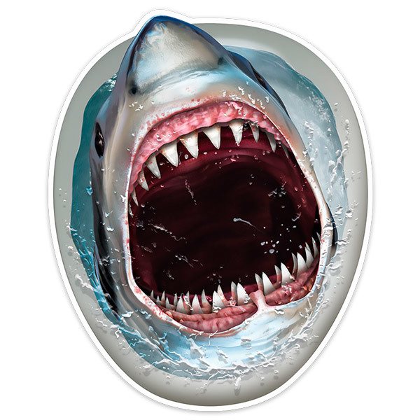 Stickers muraux: Requin qui sort de la cuvette des toilettes