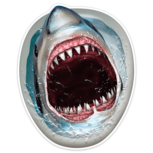 Stickers muraux: Requin qui sort de la cuvette des toilettes 0