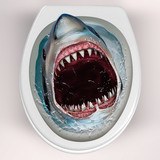 Stickers muraux: Requin qui sort de la cuvette des toilettes 4