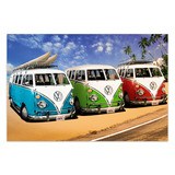 Stickers muraux: 3 camionnettes Volkswagen Hippie 4