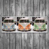 Stickers muraux: 3 Volkswagen T1 (kombi) 3