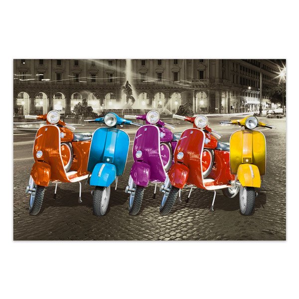 Stickers muraux: 5 Vespas à Rome