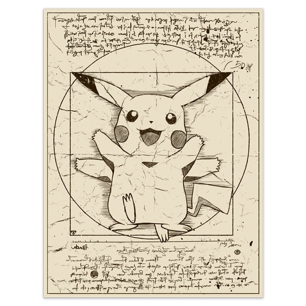 Stickers muraux: Pikachu Vitruvius