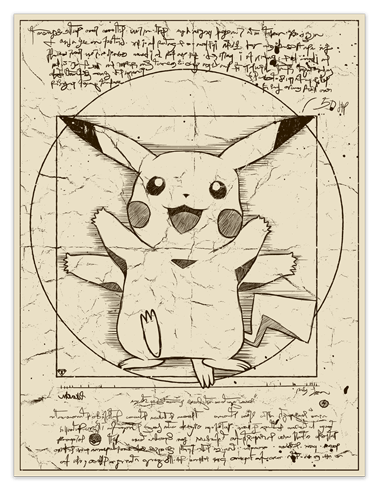 Stickers muraux: Pikachu Vitruvius