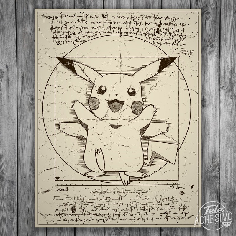 Stickers muraux: Pikachu Vitruvius
