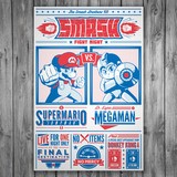 Stickers muraux: Mario Bros contre Megaman 3
