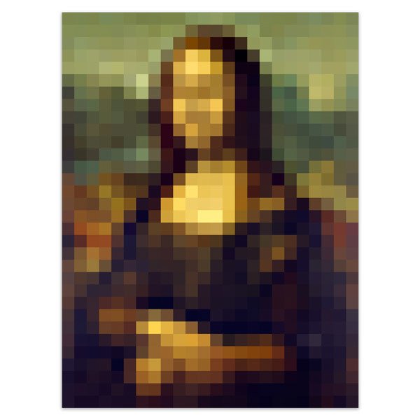 Stickers muraux: Poster adhésif Mona Lisa Gioconda Pixel