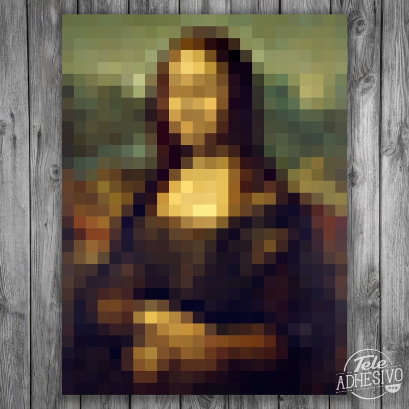 Stickers muraux: Poster adhésif Mona Lisa Gioconda Pixel
