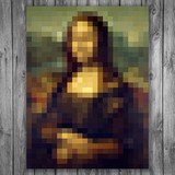 Stickers muraux: Poster adhésif Mona Lisa Gioconda Pixel 3