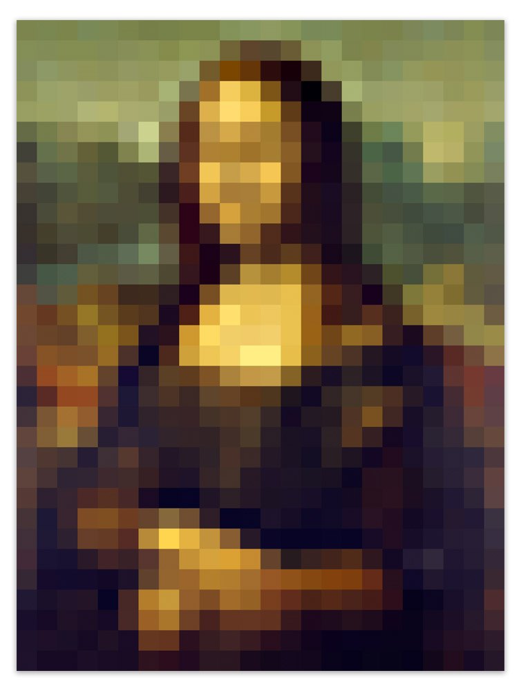 Stickers muraux: Poster adhésif Mona Lisa Gioconda Pixel