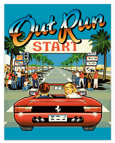 Stickers muraux: Poster adhésif Out Run Arcade
