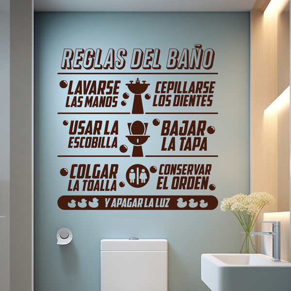 Stickers muraux: Règles de salle de bains