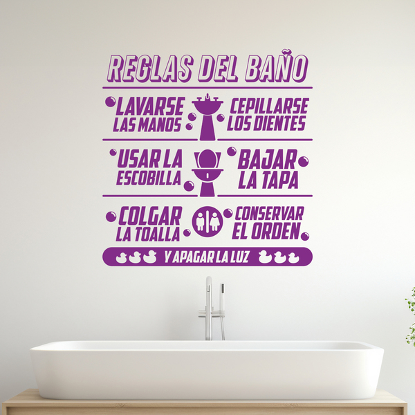 Stickers muraux: Règles de salle de bains