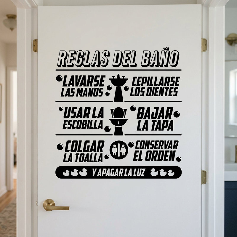 Stickers muraux: R&egrave;gles de salle de bains