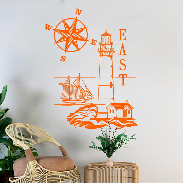 Stickers muraux: Phare et Rose des Vents