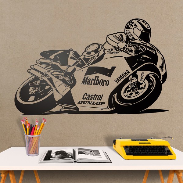 Stickers muraux: Yamaha Moto Wayne Rainey