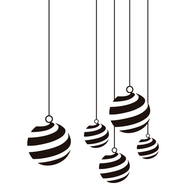 Stickers muraux: Boules de Noël avec des spirales