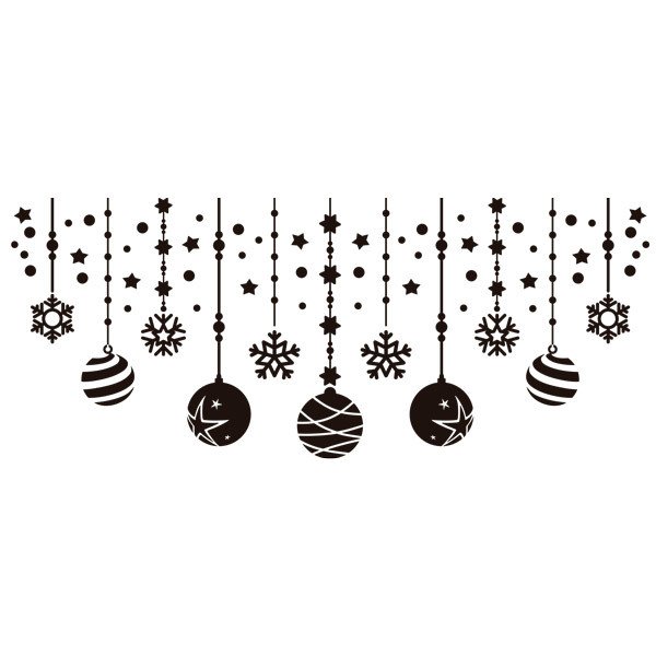 Stickers muraux: Composition de Noël de boules et étoiles
