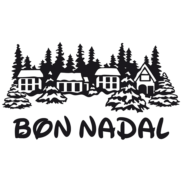 Stickers muraux: Buon Natale dans le village enneigé