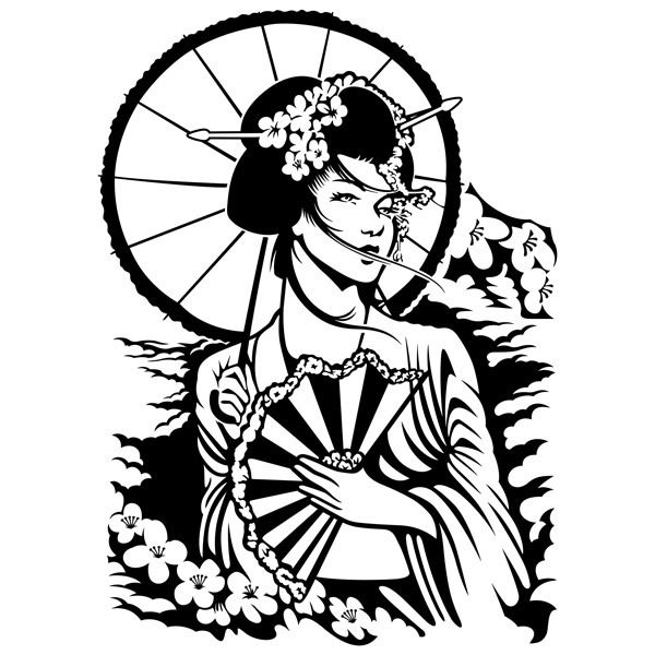 Stickers muraux: Geishas japonais