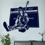 Stickers muraux: Slash, guitare et haut-parleurs 4