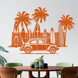 Stickers muraux: Volkswagen, planches de surf et palmiers 2