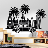Stickers muraux: Volkswagen, planches de surf et palmiers 3