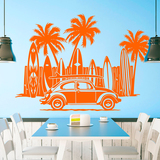 Stickers muraux: Volkswagen, planches de surf et palmiers 4