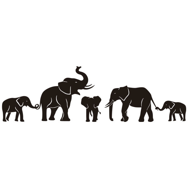 Stickers muraux: Troupeau d éléphants