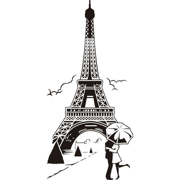 Stickers muraux: L amour sous la Tour Eiffel