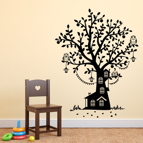 Stickers pour enfants: Le Cottage Owl Tree