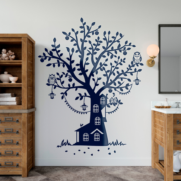 Stickers pour enfants: Le Cottage Owl Tree