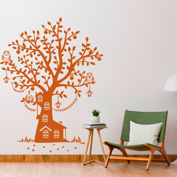 Stickers pour enfants: Le Cottage Owl Tree