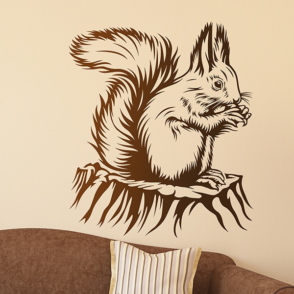 Stickers muraux: Écureuil manger