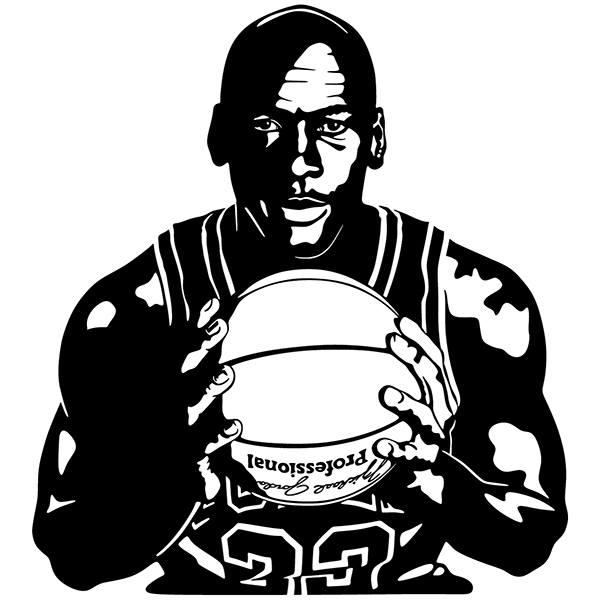 Stickers muraux: Michael Jordan avec un ballon