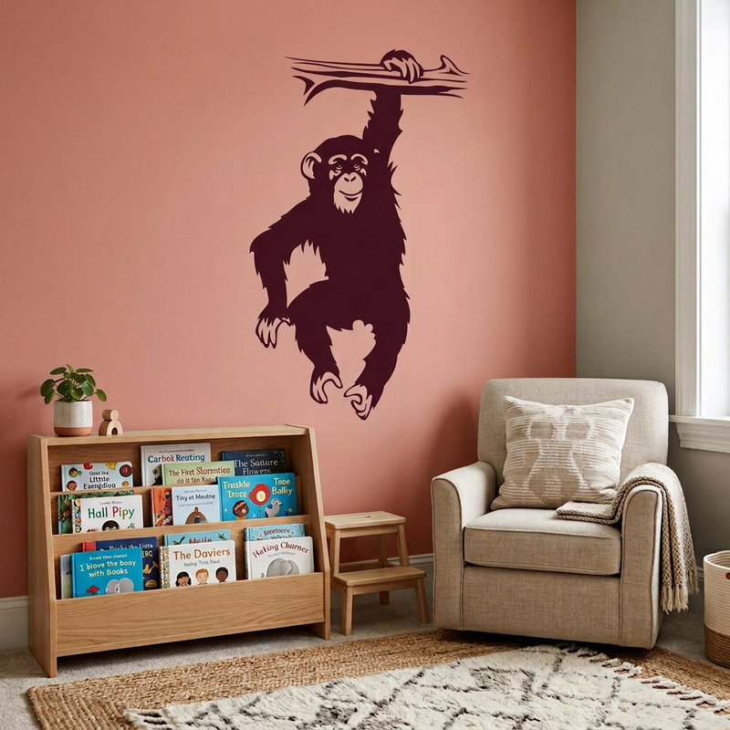 Stickers muraux: Chimpanz&eacute; sur la branche